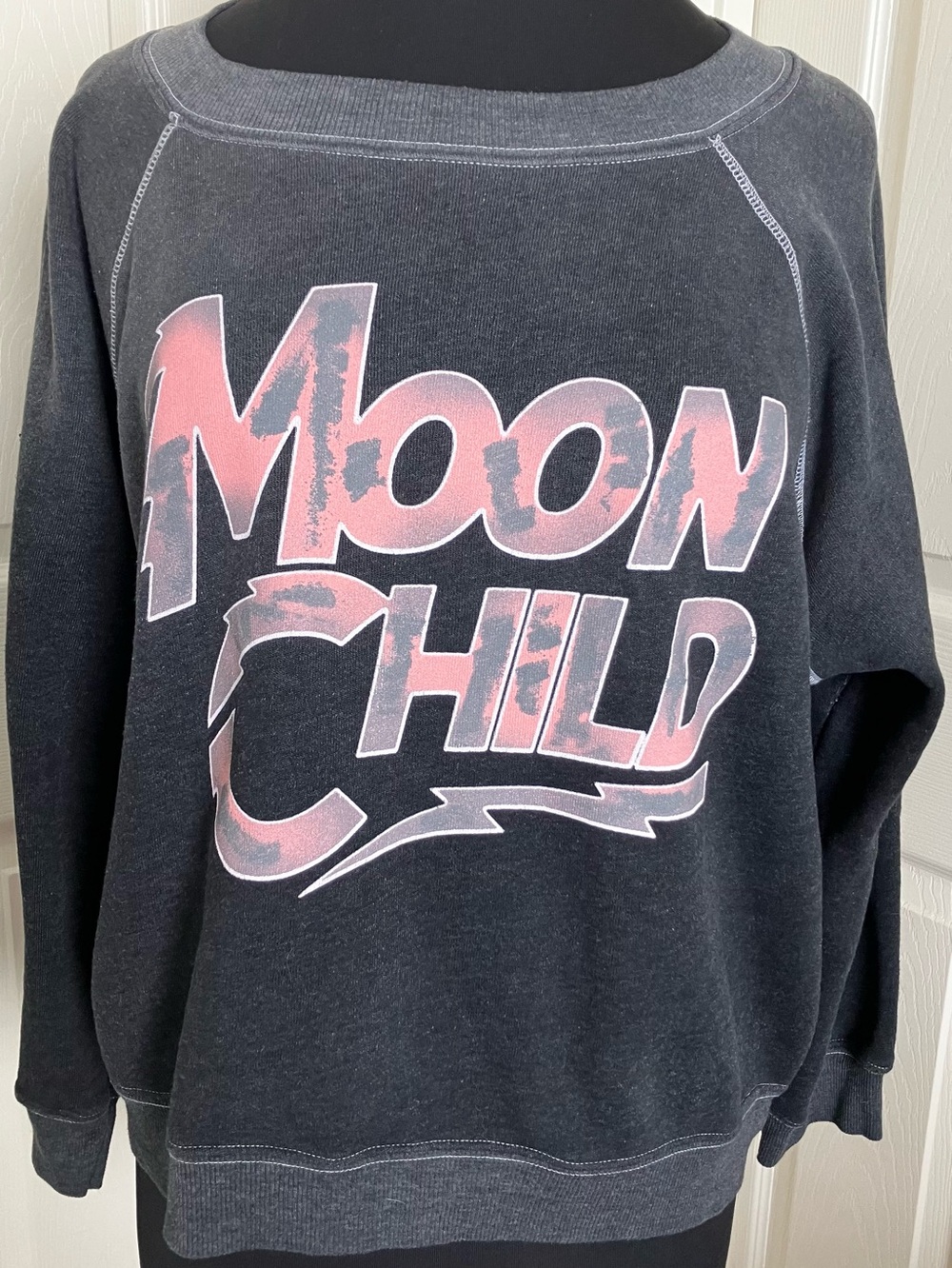 RARE Wildfox “Moonchild” Kim’s Sweatshirt SAMPLE Oversized Dark Grey Sz. S